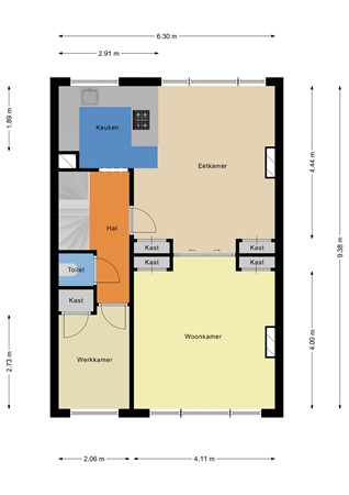 Floorplan - Persijnstraat 5B, 3021 RT Rotterdam